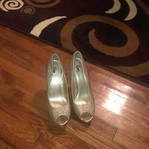 Glittery Gold heels size 13
